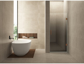 Douchedeur Less Geborsteld Brons Koper 70x200cm Spiegelrook naar helder Glas – Antikalk – Links / Rechts