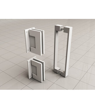 Wiesbaden Less scharnierset en greep voor profielloze nisdeur Mat Wit - 20.6173