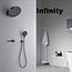 Inbouw Regendouche Infinity Rainshower 32cm Gunmetal Compleet - Klik-pro met digitale display