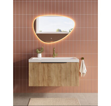 Wastafelonderkast Wiesbaden Ribbella 100cm⎢Naturel eik⎢1 lade - 1 uitsparing - 38.3533