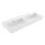 BOCCHI Wastafel Milano Glans Wit 120x46x12cm Dubbele wasbak - met kraangat en overloop