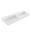 Wastafel Milano Glans Wit 120x46x12cm Dubbele wasbak - met kraangat en overloop