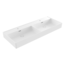 BOCCHI Wastafel Milano Mat Wit 120x46x12cm Dubbele wasbak - met kraangat en overloop