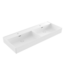 Wastafel Milano Mat Wit 120x46x12cm Dubbele wasbak - met kraangat en overloop