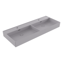 Wastafel Milano Mat Grijs 120x46x12cm Dubbele wasbak - met kraangat en overloop