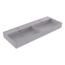BOCCHI Wastafel Milano Mat Grijs 120x46x12cm Dubbele wasbak - met kraangat en overloop