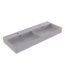 Wastafel Milano Mat Grijs 120x46x12cm Dubbele wasbak - met kraangat en overloop