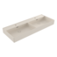 BOCCHI Wastafel Milano Mat Jasmijn 120x46x12cm Dubbele wasbak - met kraangat en overloop