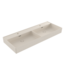 Wastafel Milano Mat Jasmijn 120x46x12cm Dubbele wasbak - met kraangat en overloop