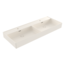 BOCCHI Wastafel Milano Mat Biscuit 120x46x12cm Dubbele wasbak - met kraangat en overloop