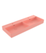 Wastafel Milano Mat Zalm 120x46x12cm Dubbele wasbak - met kraangat en overloop