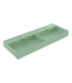 Wastafel Milano Mat Mint Groen 120x46x12cm Dubbele wasbak - met kraangat en overloop