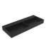 Wastafel Milano Mat Zwart 120x46x12cm Dubbele wasbak - met kraangat en overloop