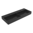 BOCCHI Wastafel Milano Glans Zwart 120x46x12cm Dubbele wasbak - met kraangat en overloop