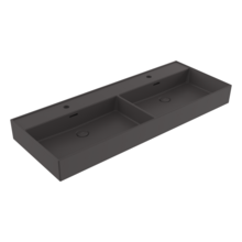 Wastafel Milano Mat Antraciet 120x46x12cm Dubbele wasbak - met kraangat en overloop