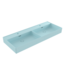 Wastafel Milano Mat Baby Blue 120x46x12cm Dubbele wasbak - met kraangat en overloop