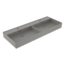BOCCHI Wastafel Milano Mat Grijs Beton 120x46x12cm Dubbele wasbak - met kraangat en overloop