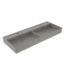 Wastafel Milano Mat Grijs Beton 120x46x12cm Dubbele wasbak - met kraangat en overloop
