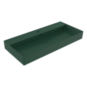 Wastafel Milano Mat Groen 100x46x12cm - met kraangat en overloop