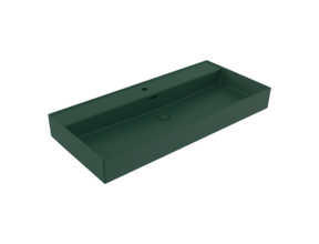 Wastafel Milano Mat Groen 100x46x12cm - met kraangat en overloop