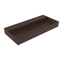 Wastafel Milano Mat Bruin 100x46x12cm - met kraangat en overloop