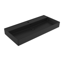Wastafel Milano Mat Zwart 100x46x12cm - met kraangat en overloop