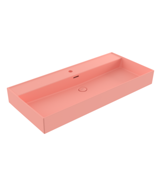 BOCCHI Wastafel Milano Mat Zalm 100x46x12cm - met kraangat en overloop