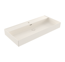 Wastafel Milano Glans Biscuit 100x46x12cm - met kraangat en overloop