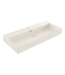 Wastafel Milano Glans Biscuit 100x46x12cm - met kraangat en overloop