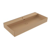 Wastafel Milano Mat Cappuccino 100x46x12cm - met kraangat en overloop