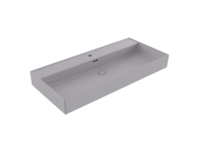 Wastafel Milano Mat Grijs 100x46x12cm - met kraangat en overloop