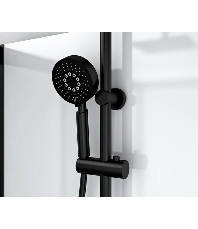 ALONI Complete Douchecabine Marani 90x90x225cm Mat Zwart met Rookglas