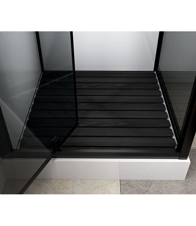 Complete Douchecabine Marani 90x90x225cm Mat Zwart met Rookglas