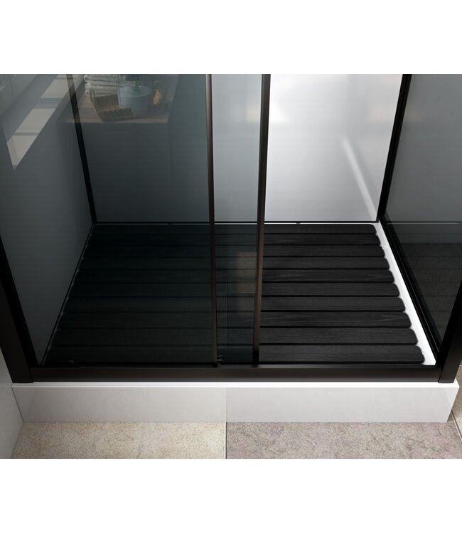 Complete Douchecabine Marani 120x90x225cm Mat Zwart met Rookglas