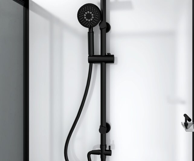 Complete Douchecabine Marani 110x80x225cm Mat Zwart met Rookglas