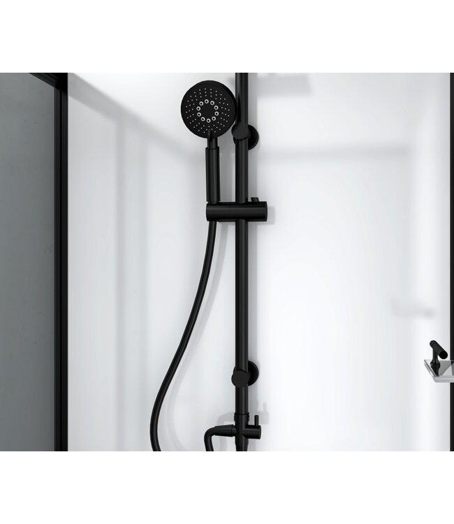 Complete Douchecabine Marani 110x80x225cm Mat Zwart met Rookglas