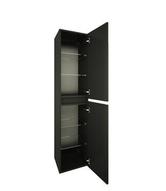 Wiesbaden Kolomkast Marmaris Mat Zwart 160cm 2-delig deur - 32.3660