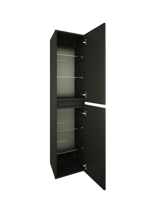 Kolomkast Marmaris Mat Zwart 160cm 2-delig deur - 32.3660 Kolomkast Marmaris Mat Zwart 160cm 2-delig deur - 32.3660