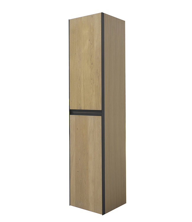 Wiesbaden Kolomkast Lotus naturel eik/mat zwart - 160cm 2-delig deur - 38.3933