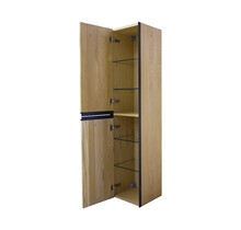 Kolomkast Lotus naturel eik/mat zwart - 160cm 2-delig deur - 38.3933