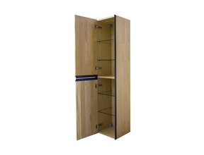 Kolomkast Lotus naturel eik/mat zwart - 160cm 2-delig deur - 38.3933