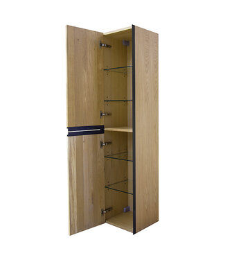Wiesbaden Kolomkast Lotus naturel eik/mat zwart - 160cm 2-delig deur - 38.3933