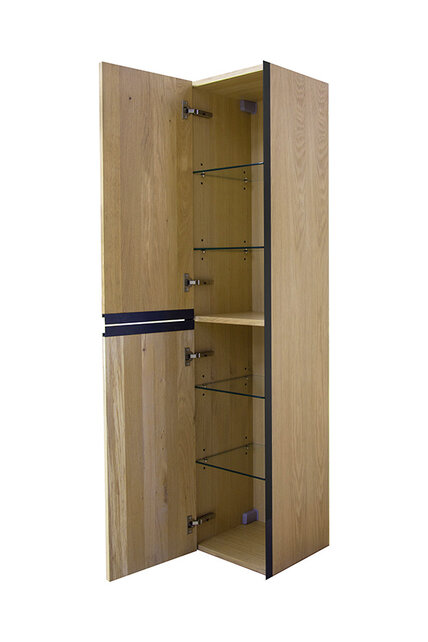 Kolomkast Lotus naturel eik/mat zwart - 160cm 2-delig deur - 38.3933