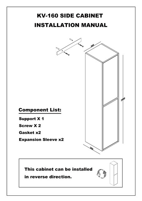 Kolomkast Vision houtnerf grijs 160cm 2-delig deur - 38.3931