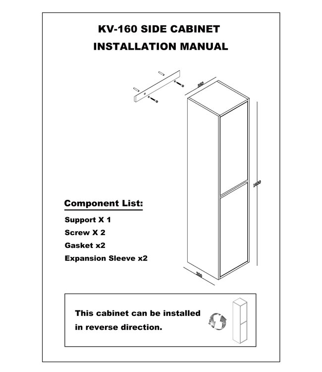 Wiesbaden Kolomkast Vision houtnerf grijs 160cm 2-delig deur - 38.3931