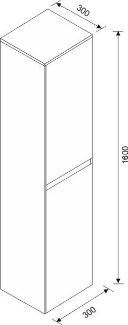 Kolomkast Tigris houtnerf grijs 160cm 2-delig deur - 38.3622