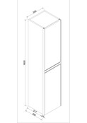 Kolomkast Eleganza Acacia 160x35x35 cm - 2-delig deur Kolomkast Eleganza Acacia 160x35x35 cm - 2-delig deur