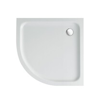 Douchebak Queen Hoog Kwartrond 90x90x15cm Acryl Radius 55cm Antislip Wit met Potenset