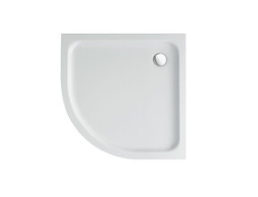 Douchebak Queen Hoog Kwartrond 90x90x15cm Acryl Radius 55cm Antislip Wit met Potenset
