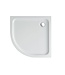 Douchebak Queen Hoog Kwartrond 90x90x15cm Acryl Radius 55cm Antislip Wit met Potenset